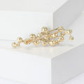 Pearl Vine Bar Brooch With Crystal Leaves and Branching Metal Stem view 3