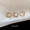 Irregular Metal Ear Cuff Three Piece Set Gold Silver view 4