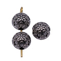 Antique Silver Double-Sided Floral Round Spacer Bead view 4