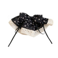 Floral Print Lace Bow Spring Hair Clips Black Or Cream view 5