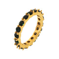 Gold Green Glass Stone Full Eternity Band Rings Stainless Steel view 5