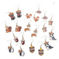 Gold Tone Enamel Animal Figure Drop Earrings 10 Styles view 5
