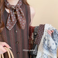 Brown Blue Paisley Polka Dot And Leopard Print Scarves view 1