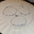 Silver Tone Leaf And Crystal Bracelet With Butterfly Detail view 3