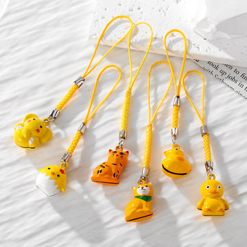 Miniature Animal Bell Phone Strap Charms in Six Designs