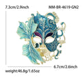 Jeweled Masquerade Mask Brooch in Seven Enamel Colors view 6