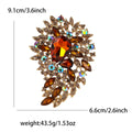 Large Crystal Leaf Cluster Brooch in Nine Colors Decorative Lapel Pin view 12