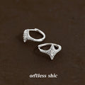 Silver Tone Clear Stone Starburst Huggie Hoop Earrings view 4