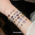 Purple Crystal Slider Bracelet Butterfly Flower Oval Styles view 3