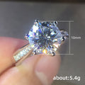 White Gold Six Prong Round Clear Stone Ring Sizes 6-10 view 4