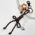 Woven Cord Bow Keychain With Colorful Charm Accents view 3