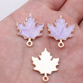 Gold Tone Maple Leaf Enamel Charms in Four Soft Colors view 6
