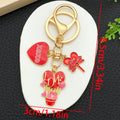 Twelve Pink and Red Rose Heart Metal Keychain Designs view 9