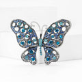 Openwork Crystal Butterfly Brooch in Pink Blue and Multicolor view 2
