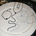 Rhinestone Y-Lariat Necklace Bracelet Earring Three-Piece Set view 3