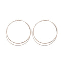 Polished Double Hoop Earrings In Gold And Three Silver Sizes view 5