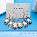 Cat Dangle Earrings, Three Pairs Per Set, Four Styles view 4