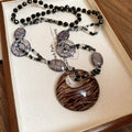 Long Beaded Necklace Resin Animal Print Pendant Three Styles view 8
