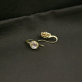 Gold Hook Clear Oval Faceted Look Small Drop Earrings view 3