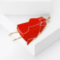 Enamel Fashion Coat Figure Brooch Four Color Gold Frame view 3