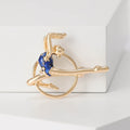 Gold Tone Rhythmic Gymnast Brooch for Jackets Scarves and Lapels view 2