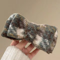 Fuzzy Acrylic Bow Claw Clips Green Pink Blue Styles view 6