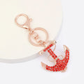 Rhinestone Anchor Keychain Rose Gold Metal Nautical Charm view 7