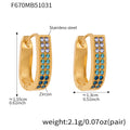 Double Row Crystal U Hoop Earrings in Seven Colorways view 12