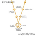 Gold Heart Station Chain Necklace Open Pendant Zircon view 6