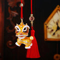 Jeweled Lion Dance Car Hangers in Eight Colors plus One Plain Red Tassel view 3