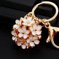 Openwork Floral Sphere Keychains in Multicolor Pink White and Random Color view 8