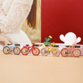 Jeweled Bicycle Keychains in Blue Yellow Red and Pink view 2
