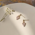 Gold Mini Crystal Pave Grape Cluster Stud Earrings view 3