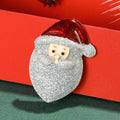 Glitter Santa Claus Brooch Red Hat Silver Beard Pin view 4