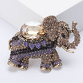 Crystal Elephant Brooch in Four Rich Color Finishes view 3