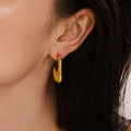 Irregular Twisted Geometric Stud Earrings Gold Steel Stainless view 2