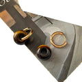 Brown Cabochon and Gold Tone Hoop Earrings Statement Fashion Jewelry view 5