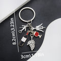 Four Finish Wine Opener Bottle Glass and Grape Keychains view 7