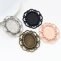 Filigree Oval Pendant Tray Jewelry Making Components view 1