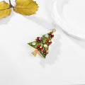Green Gold Tone Christmas Tree Metal Brooch Pin 3.5 x 5.3 cm view 5