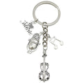Silver Tone Violin Microphone and Music Note Keychain view 5