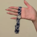 Blue Fuzzy Floral Crystal Choker Necklace Fashion Jewelry view 6