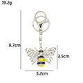 Rhinestone Bee Keychain Metal Insect Bag Charm Pendant view 3