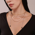 Multi-Layer Stainless Steel Necklace Natural Stone Tassel Pendant view 4