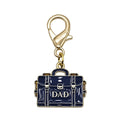 Navy Dad Tool Bag Gold Tone Lobster Clasp Charm and Attached Hardware view 5