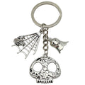 Halloween Metal Charm Keychains: Spider, Skull, Ghost, Pumpkin Designs view 8