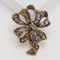 Crystal Ribbon Bow Brooch in Six Color Finishes Decorative Lapel Accessory view 7