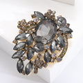 Faceted Crystal Cluster Brooch Decorative Metal Pin For Jackets And Lapels view 4