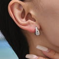 Polished Hollow Teardrop Stud Earrings Gold Silver Stainless view 4