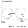 Spiral Wire Hook C Hoop Earrings in Gold and Silver Tone view 7